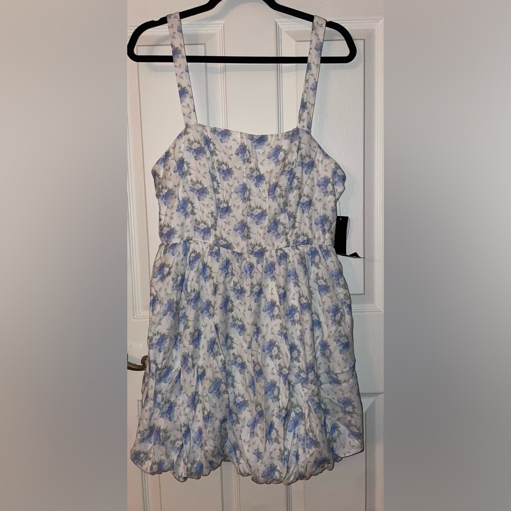 Trixxi Blue & White Floral Sleeveless Sundress
